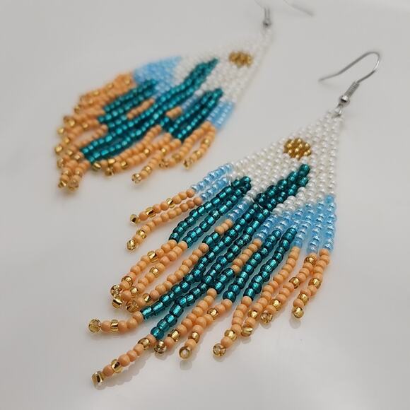 Cactus Beaded Boho Earrings - Picture 4 of 5